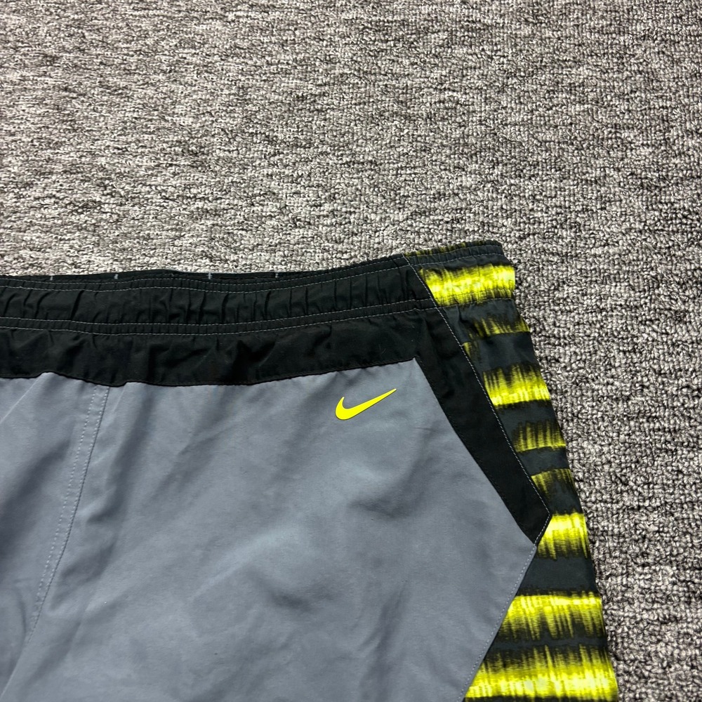 Y2K 2000s Nike Baggy Board Shorts Grey/Neon Yellow Size Large - Picture 4 of 7